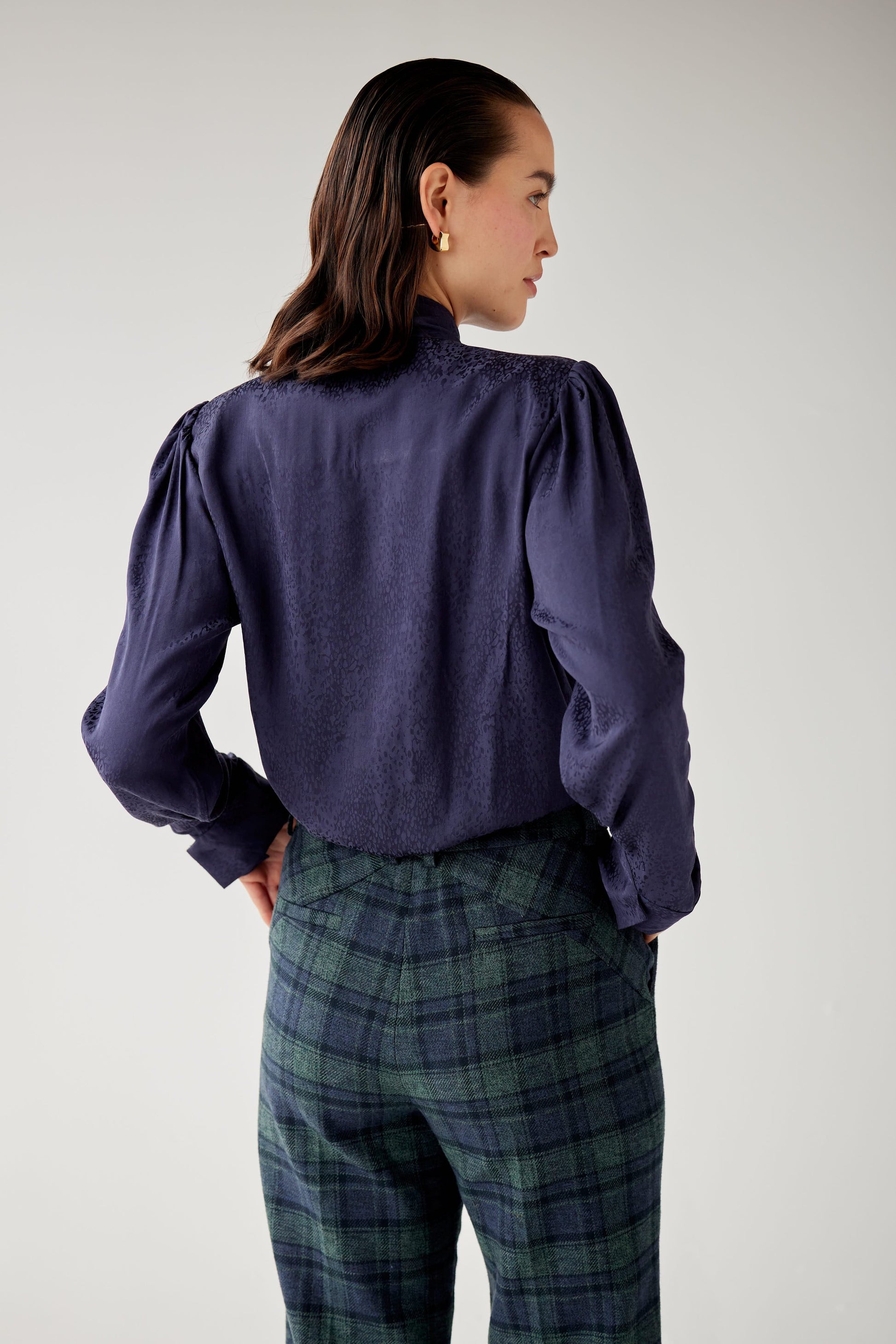 SAMPLE FW25 - Racquelle Blouse in Leopard Jacquard Samples CHRISTINE ALCALAY