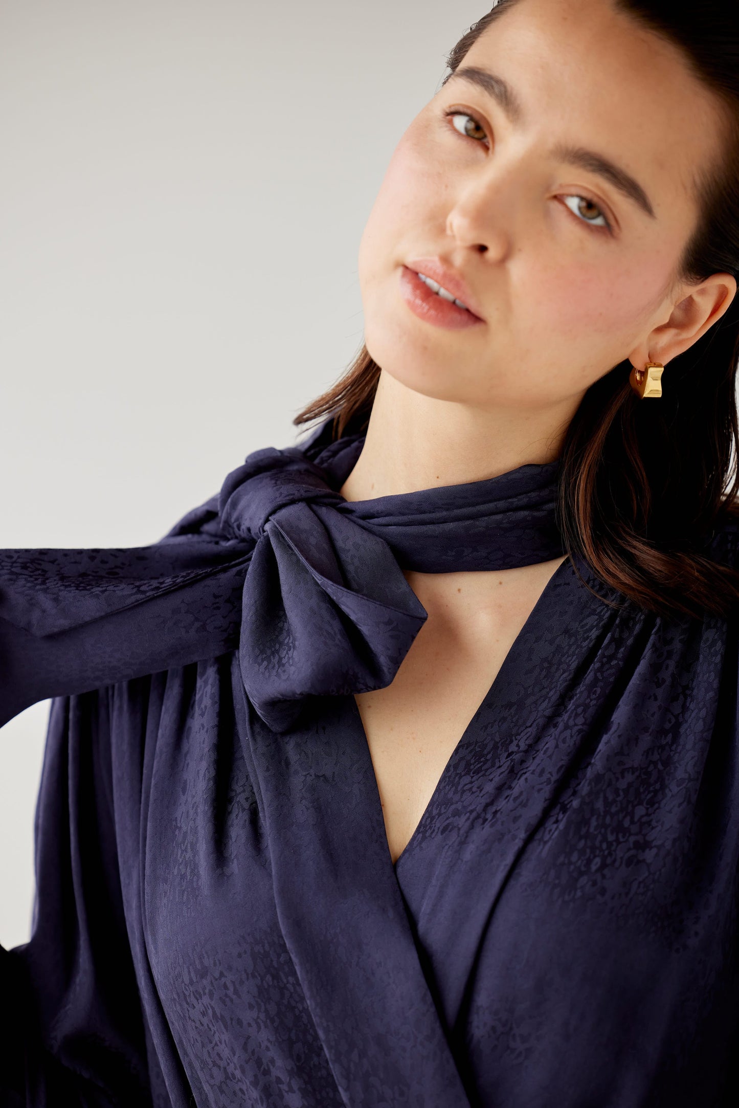 SAMPLE FW25 - Racquelle Blouse in Leopard Jacquard Samples CHRISTINE ALCALAY