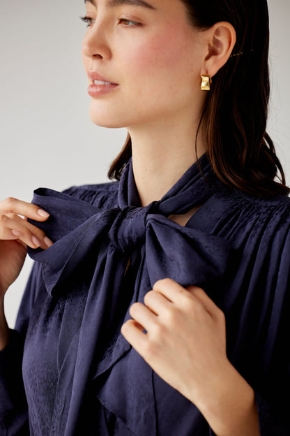 SAMPLE FW25 - Racquelle Blouse in Leopard Jacquard Samples CHRISTINE ALCALAY