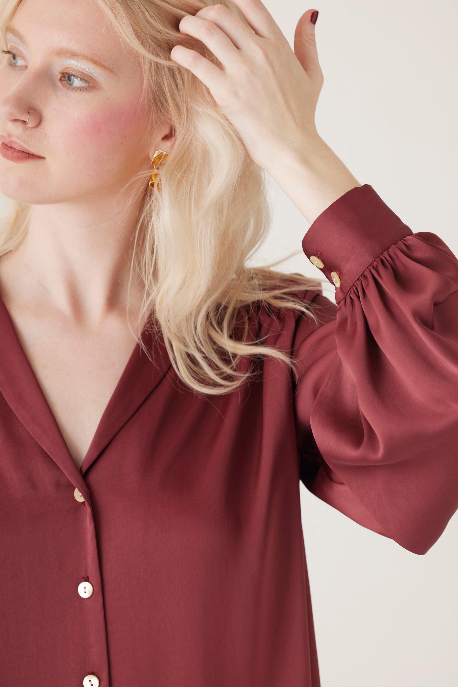 Rose Blouse in Japanese Charmeuse Tops CHRISTINE ALCALAY   