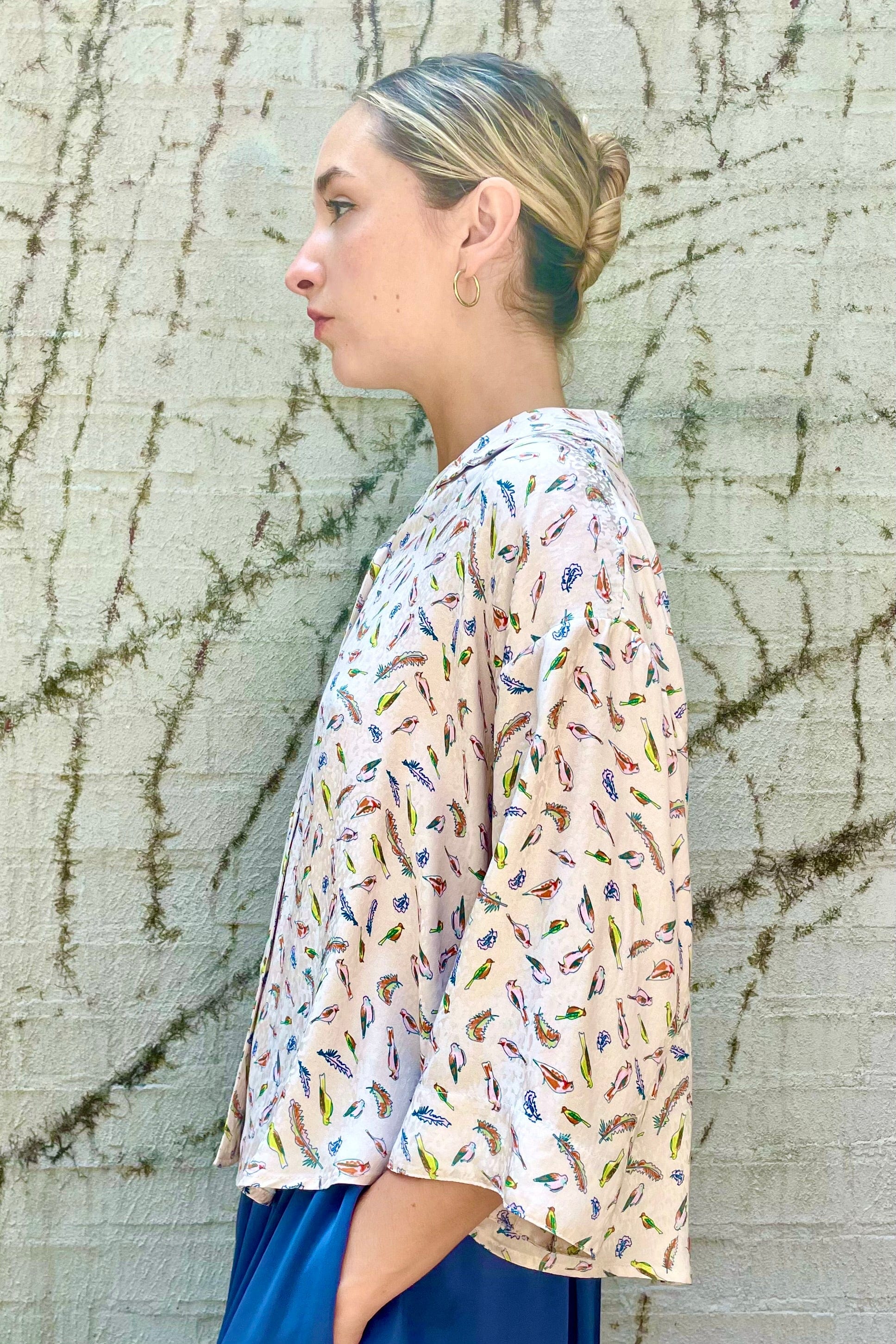 Sara Blouse in Birds Print Tops CHRISTINE ALCALAY   