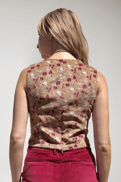 Sophie Top in Italian Floral Velvet Tops CHRISTINE ALCALAY
