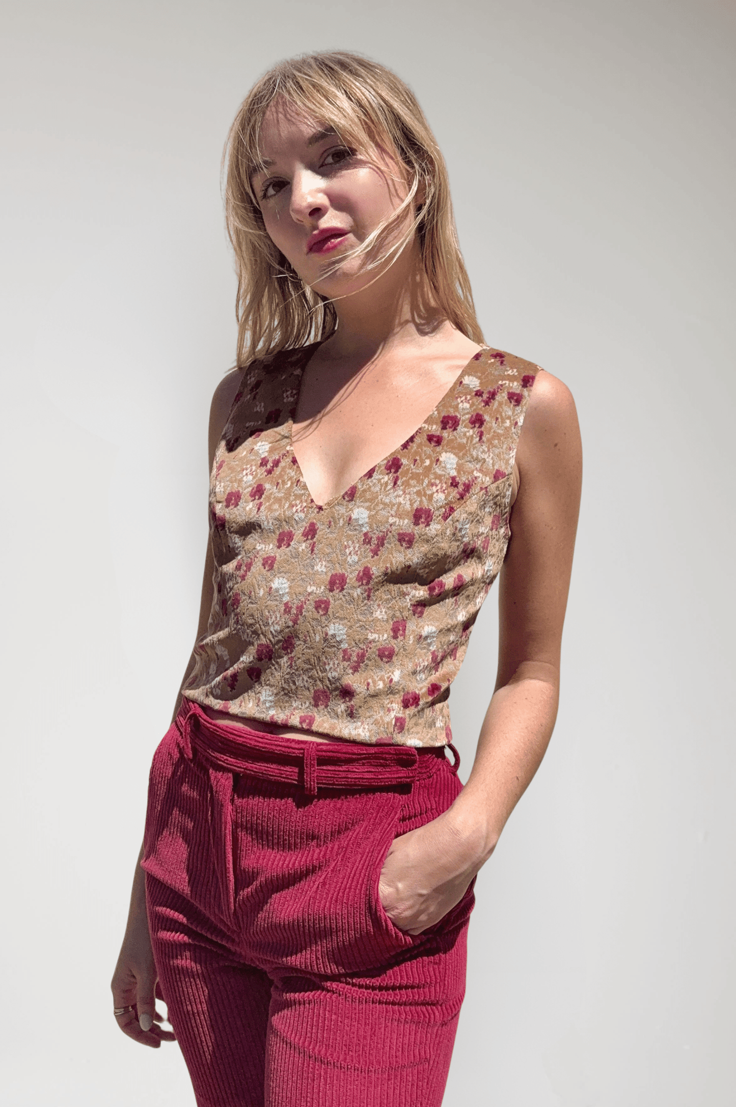 Sophie Top in Italian Floral Velvet Tops CHRISTINE ALCALAY