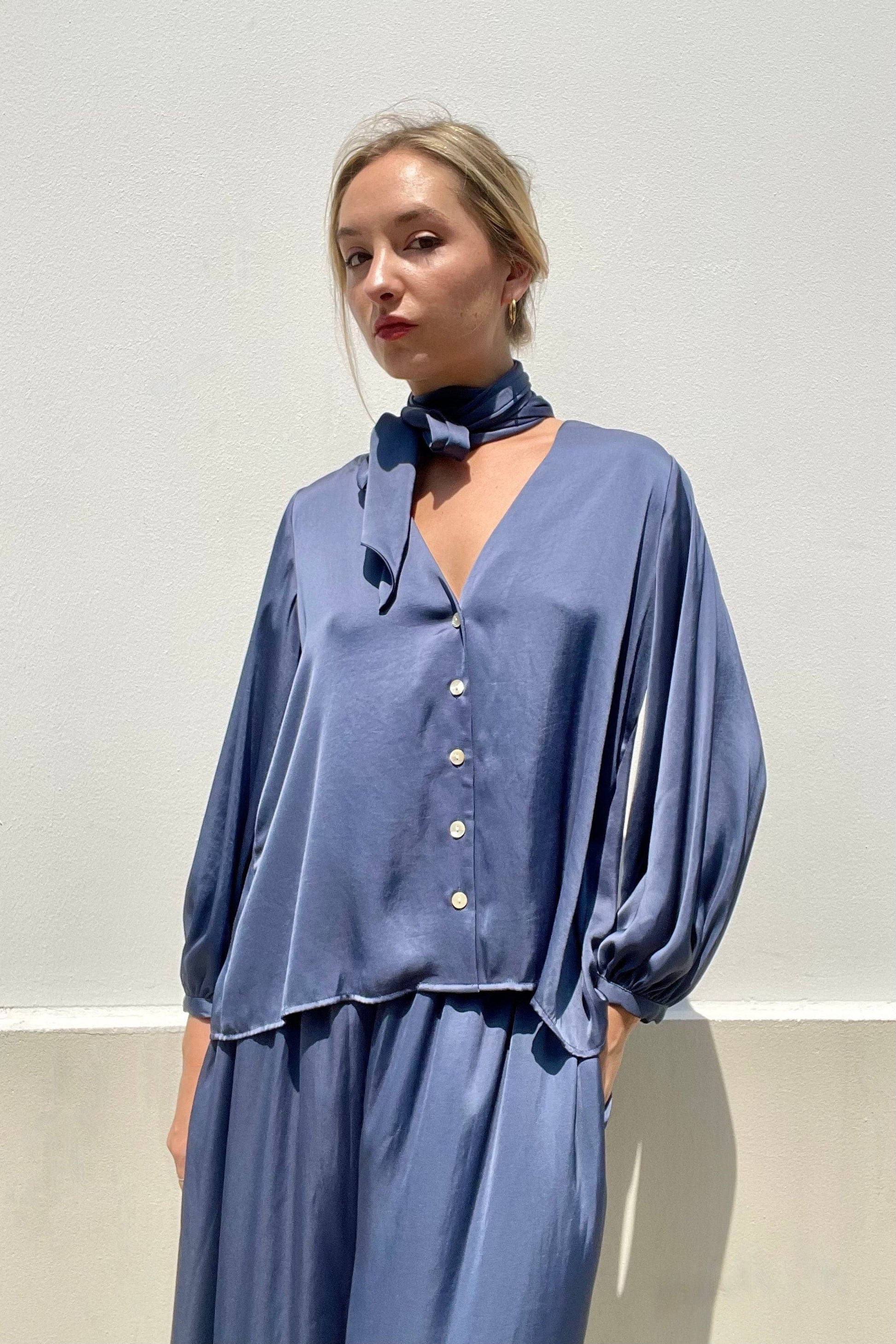 Trish Blouse in Japanese Charmeuse Tops CHRISTINE ALCALAY   