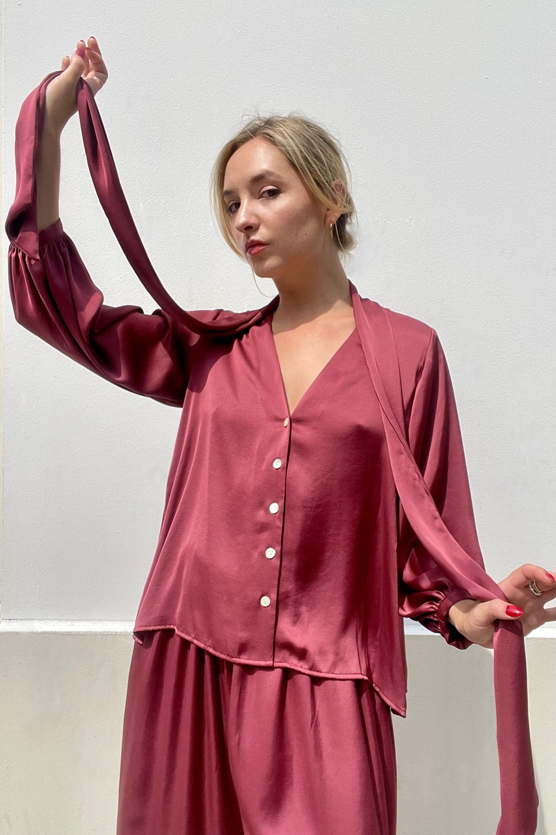 Trish Blouse in Japanese Charmeuse Tops CHRISTINE ALCALAY   