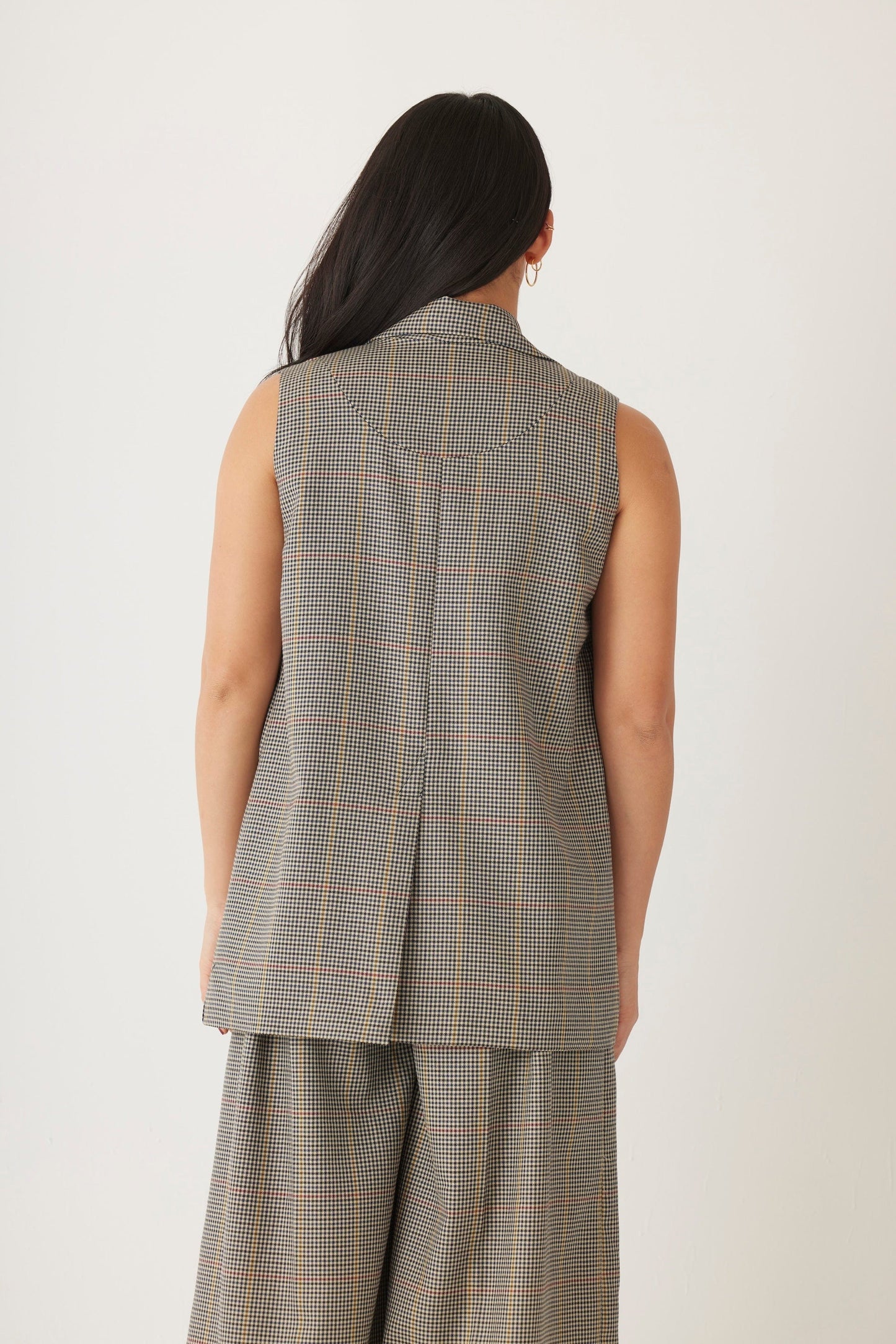 Candice Vest in Tropical Wool Plaid Vest CHRISTINE ALCALAY   