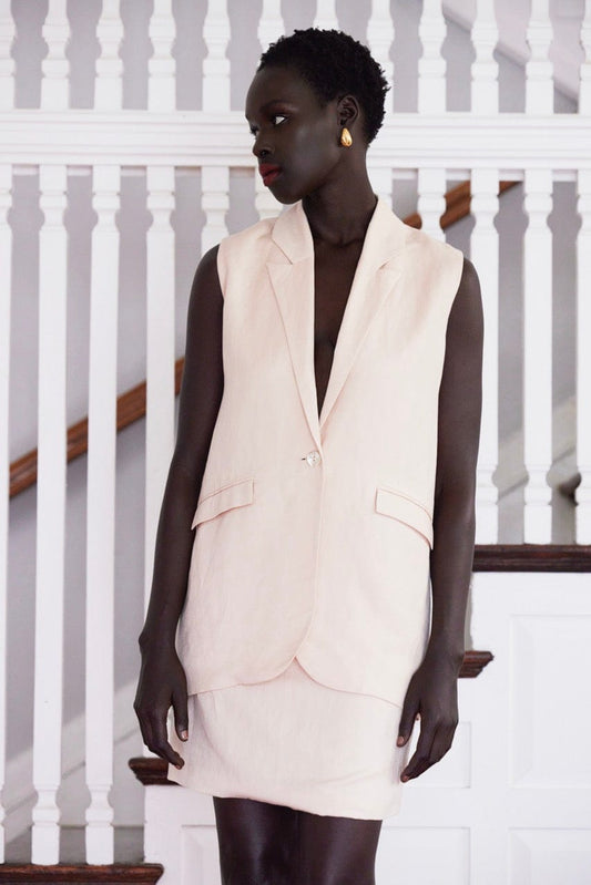 SAMPLE SS25 - Candice Vest in Linen Blend Samples CHRISTINE ALCALAY