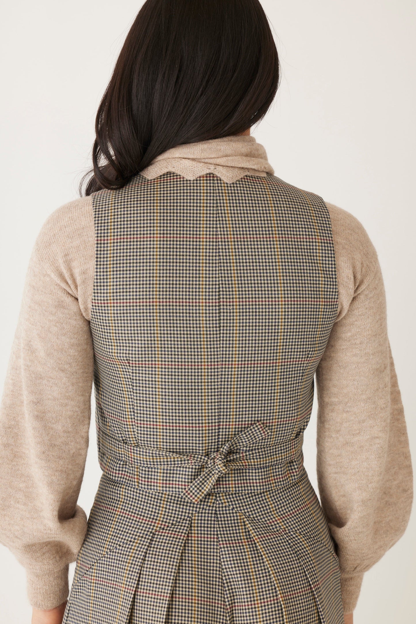 Diane Vest in Tropical Wool Plaid Vest CHRISTINE ALCALAY   