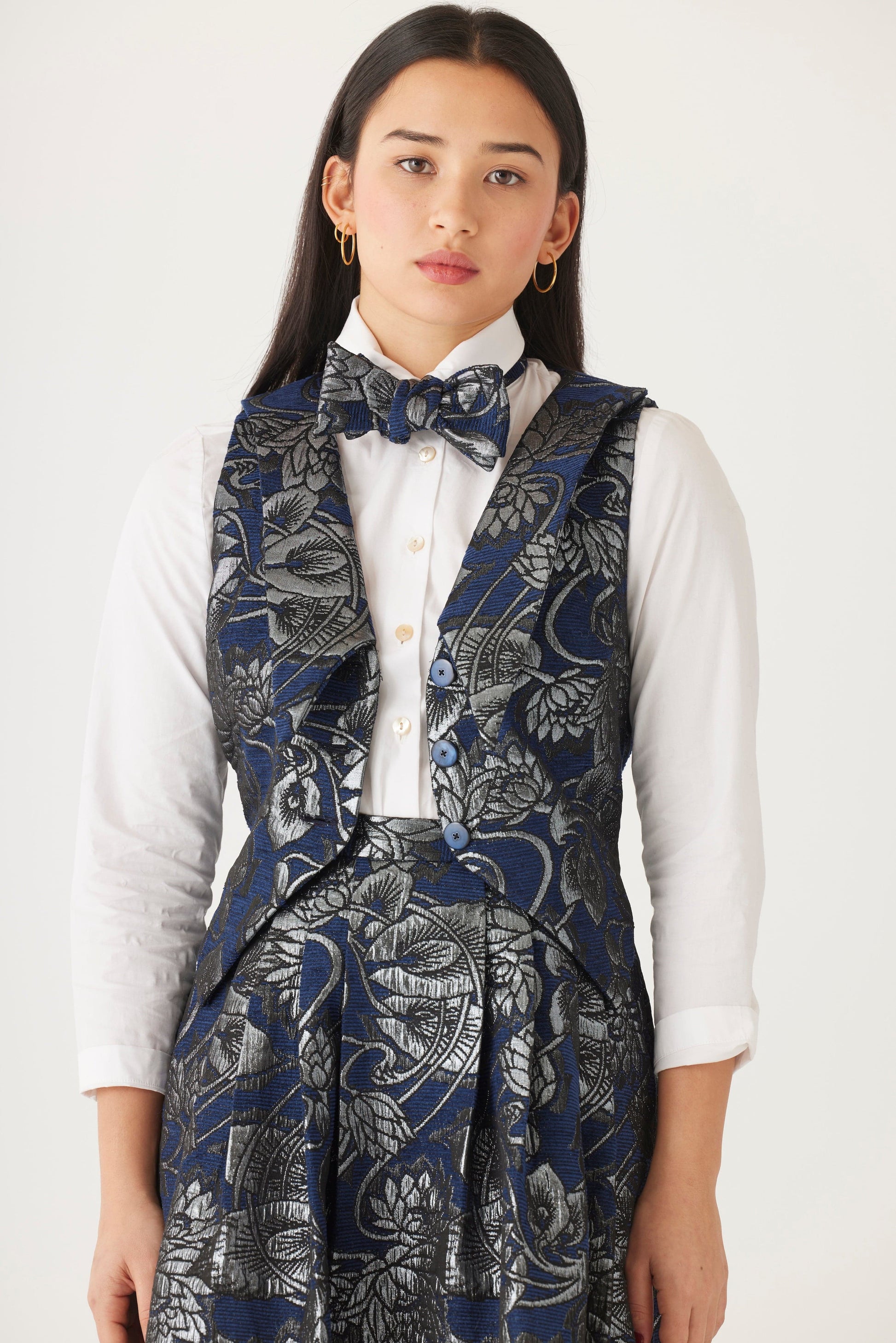 Audrey Collared Vest in Brocade Vest CHRISTINE ALCALAY   