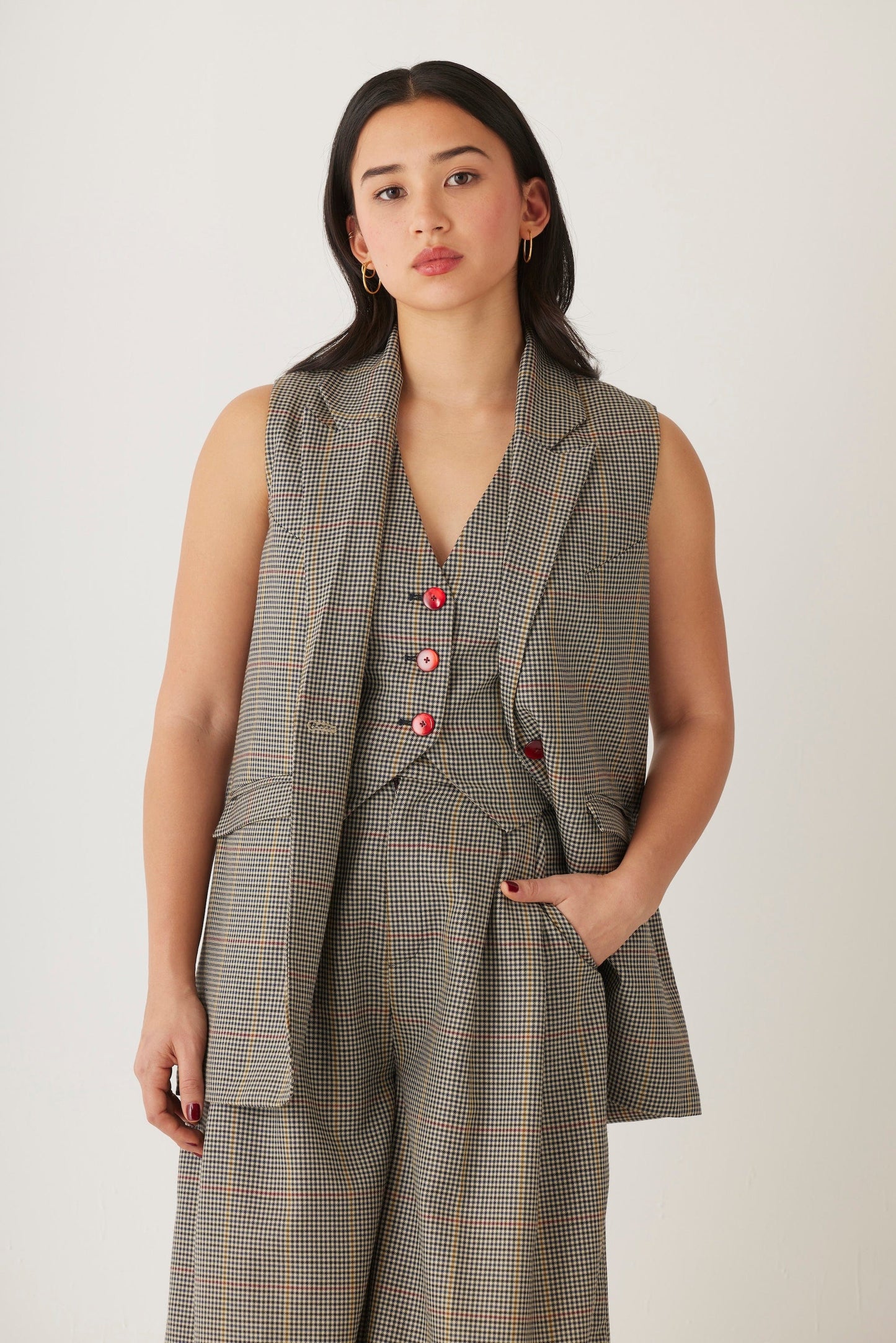 Candice Vest in Tropical Wool Plaid Vest CHRISTINE ALCALAY Tropical Plaid Extra Small 