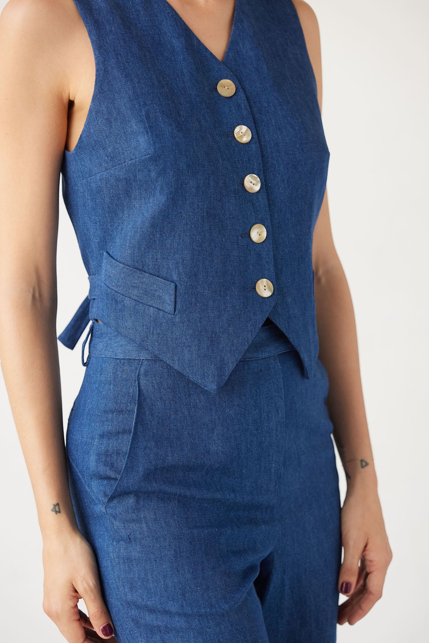Annie Vest in Denim Vests CHRISTINE ALCALAY