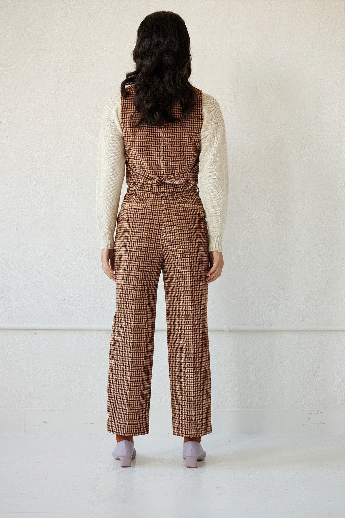 Diane Vest in Italian Houndstooth Corduroy Vests CHRISTINE ALCALAY   