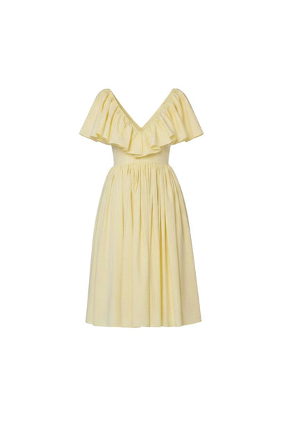 Hong Nhung Dress in Limoncello Yellow Cotton Dresses CHRISTINE ALCALAY