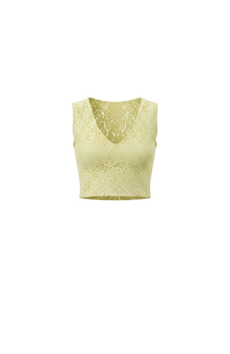 Sophie Top in Limoncello Yellow Corded Lace Tops CHRISTINE ALCALAY