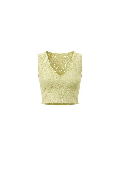 Sophie Top in Limoncello Yellow Corded Lace Tops CHRISTINE ALCALAY