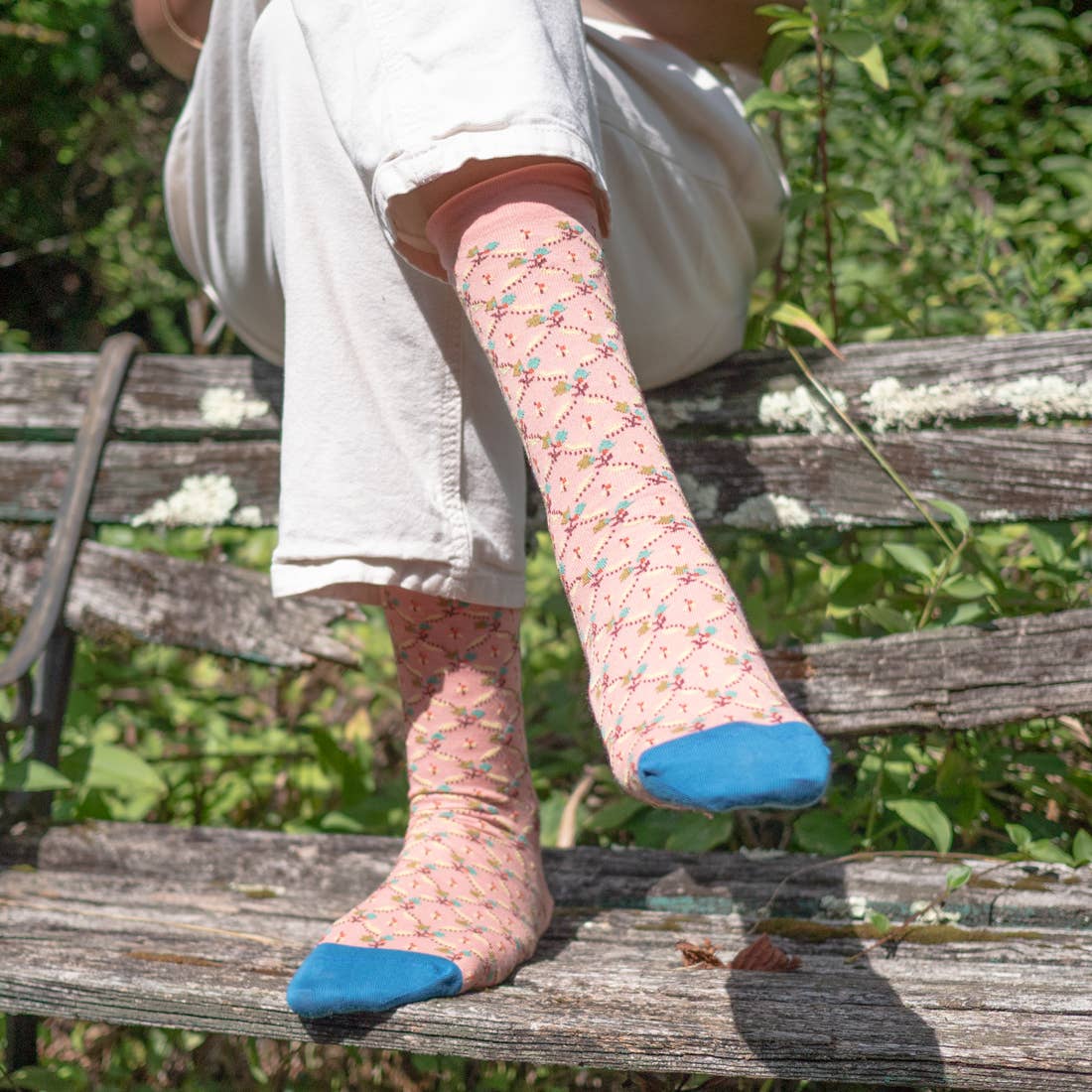 Socks Trellis Fleuri Pink Poudre Bonne Maison