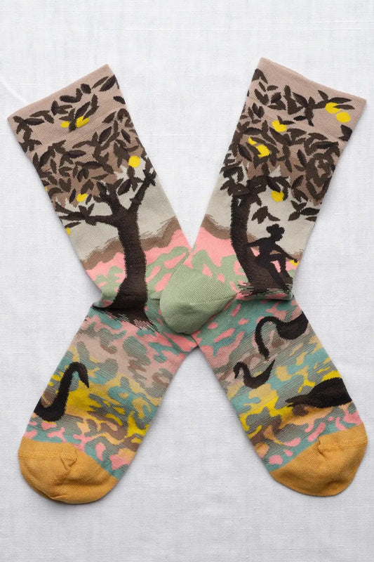 Landscape with Swans Socks Socks Bonne Maison