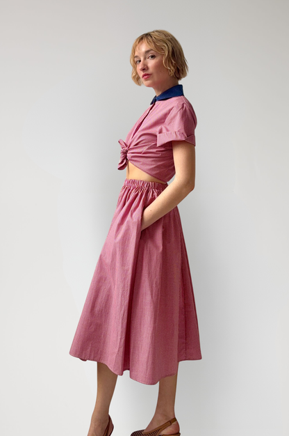 Erica Skirt in Red Gingham Cotton Skirts CHRISTINE ALCALAY