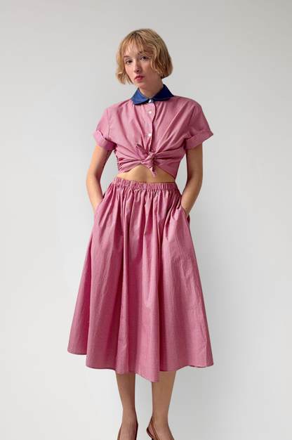 Erica Skirt in Red Gingham Cotton Skirts CHRISTINE ALCALAY
