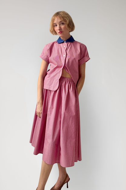 Erica Skirt in Red Gingham Cotton Skirts CHRISTINE ALCALAY