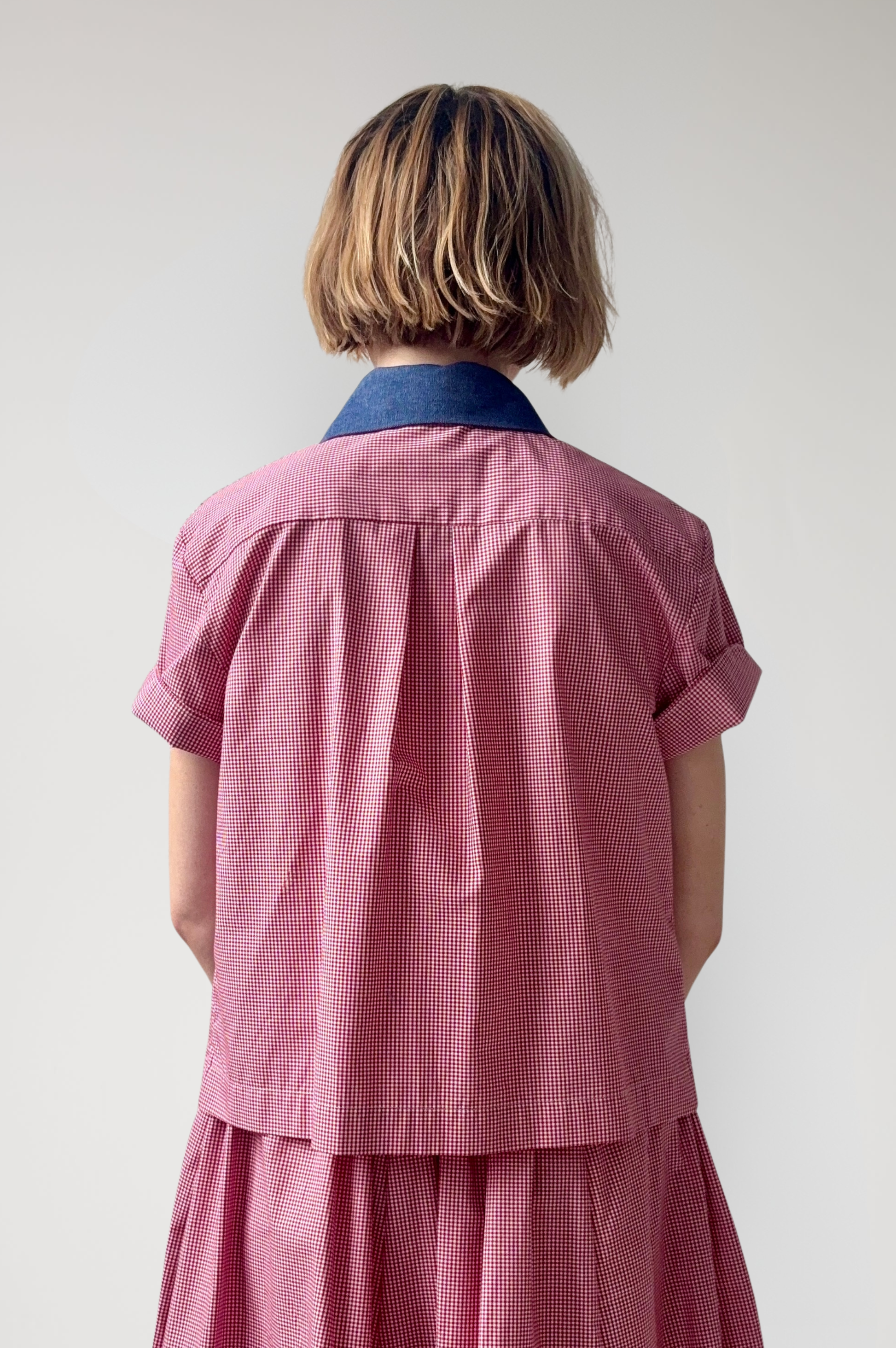Flora Blouse in Red Gingham Cotton Tops CHRISTINE ALCALAY
