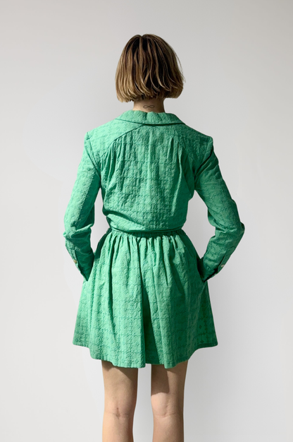 Gigi Shorts in Jade Green Embroidered Cotton Shorts CHRISTINE ALCALAY