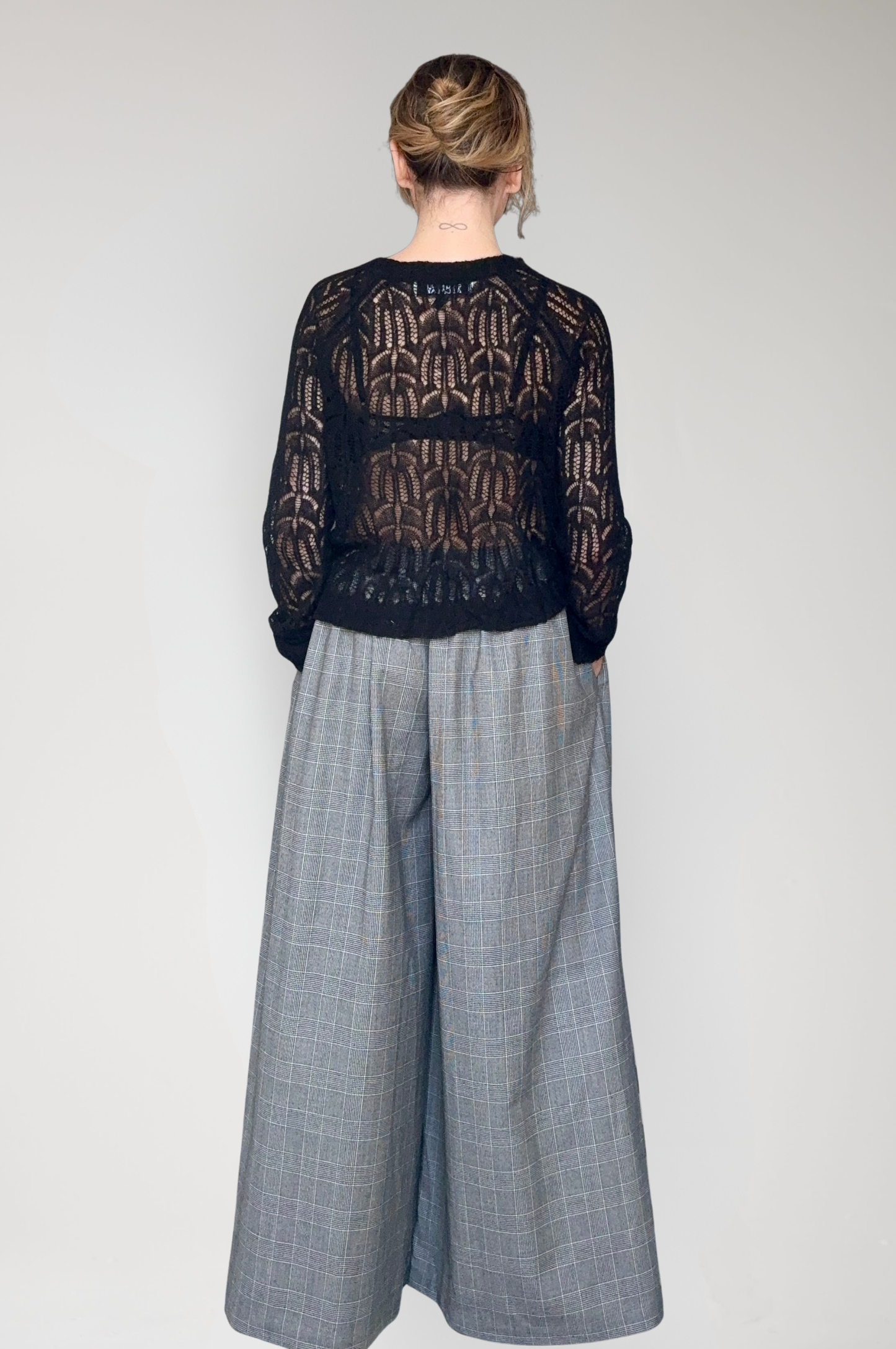 Gretchen Pant in Black Plaid Tropical Wool