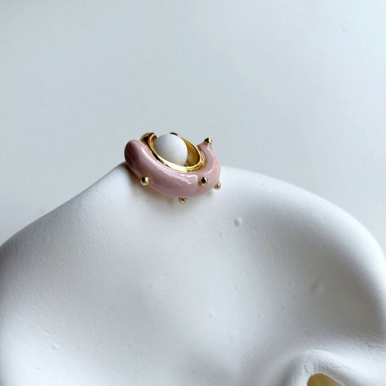 Mini Moon Ear Cuff in Pink Jewelry hannayoo works   