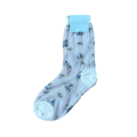 Ashley Floral Sheer Crew Socks Socks Hansel from Basel   