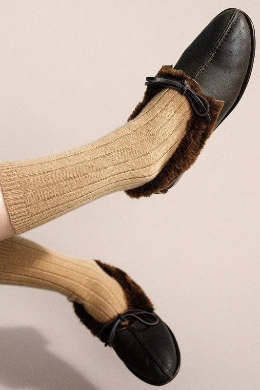 Italia Cashmere Cozy Rib Crew Socks Hansel from Basel