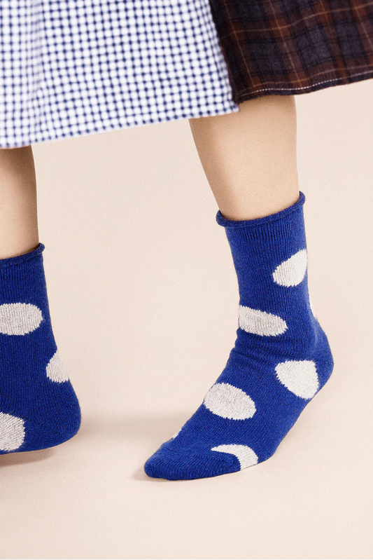 Rie Cashmere Crew Socks in Cobalt Socks Hansel from Basel
