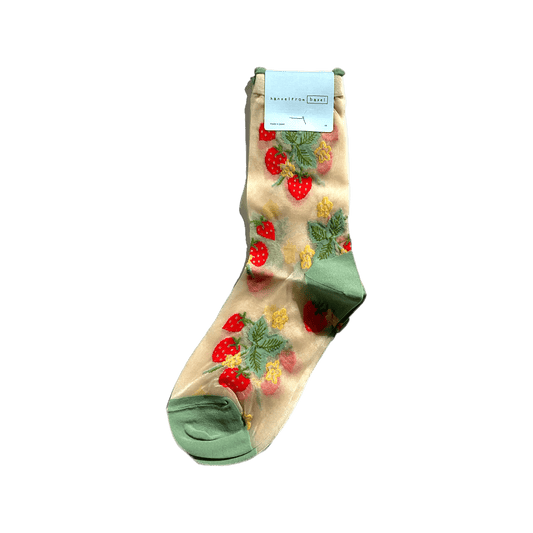 Wild Strawberry Sheer Crew Socks Socks Hansel from Basel   