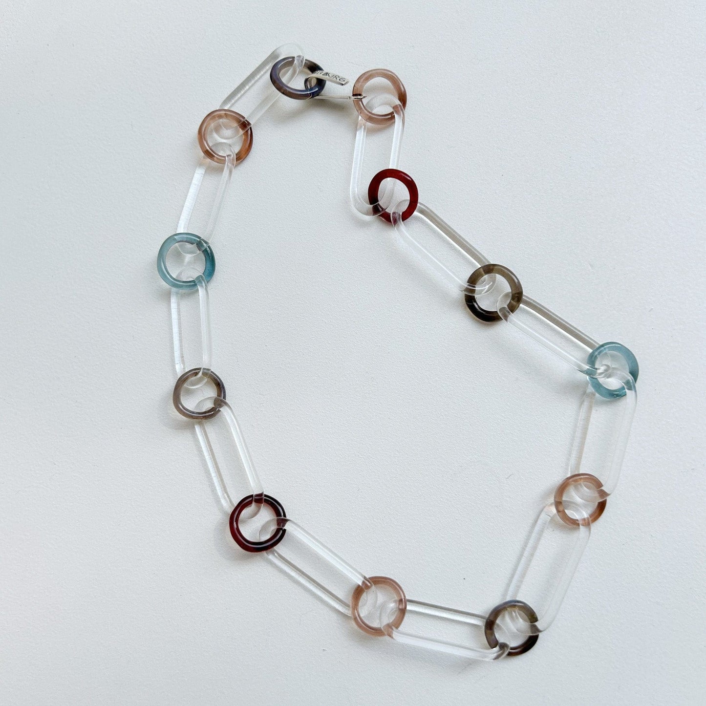 Clear Oval and Multicolor Circle Necklace Jewelry Jane D'Arensbourg   