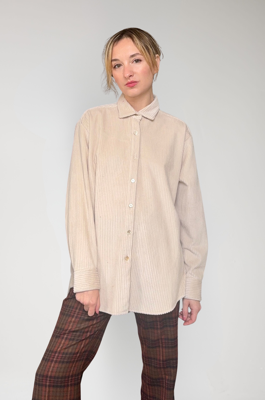 Jose Shirt in Cream Corduroy