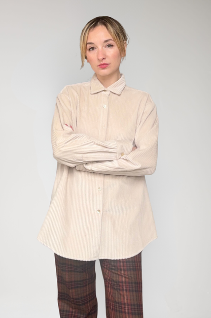 Jose Shirt in Cream Corduroy