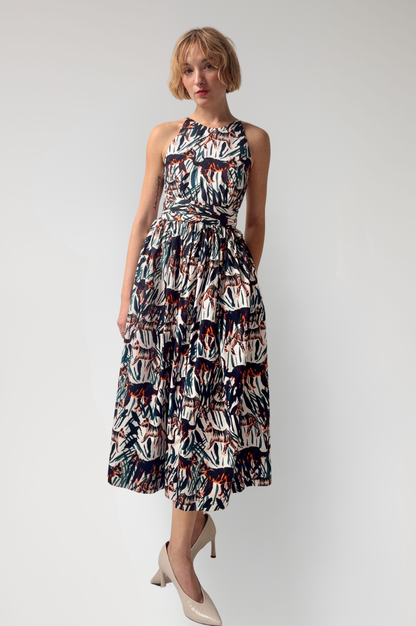 Mari Reversible Wrap Dress in Tiger Print Dresses CHRISTINE ALCALAY