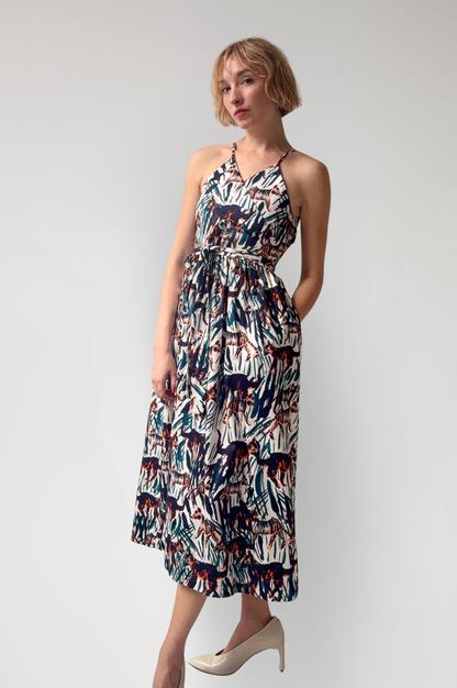 Mari Reversible Wrap Dress in Tiger Print Dresses CHRISTINE ALCALAY