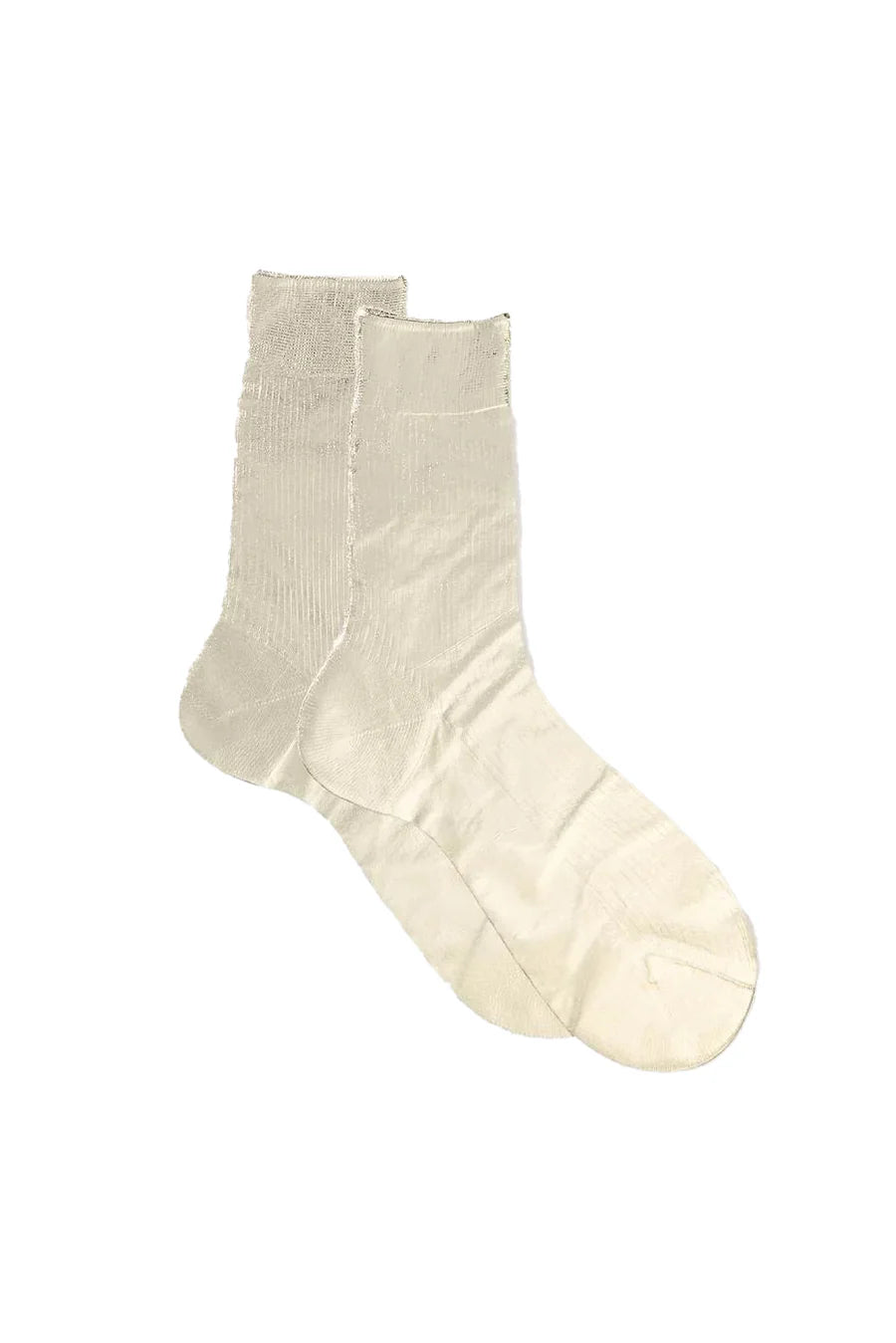Maria La Rosa One Ribbed Laminated Sock Collection - Platino Socks Maria La Rosa