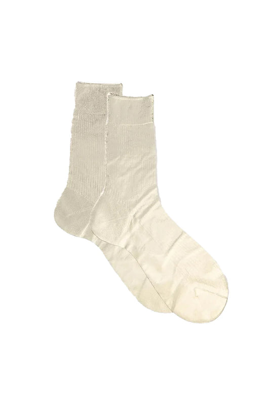 Maria La Rosa One Ribbed Laminated Sock Collection - Platino Socks Maria La Rosa