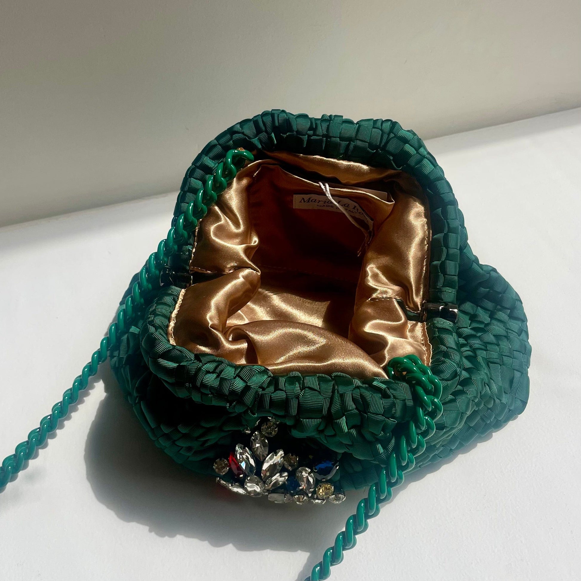 Crystal Mini Game Bag in Forest Green Bags Maria La Rosa