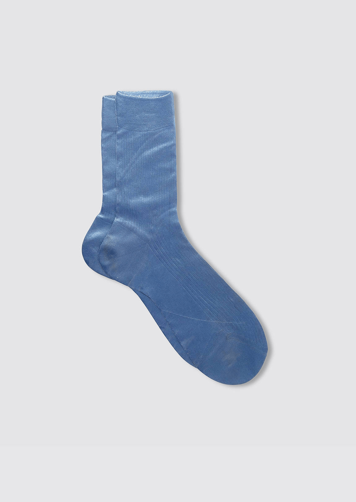 Maria La Rosa One Ribbed Laminated Sock Collection Socks Maria La Rosa Blue Real