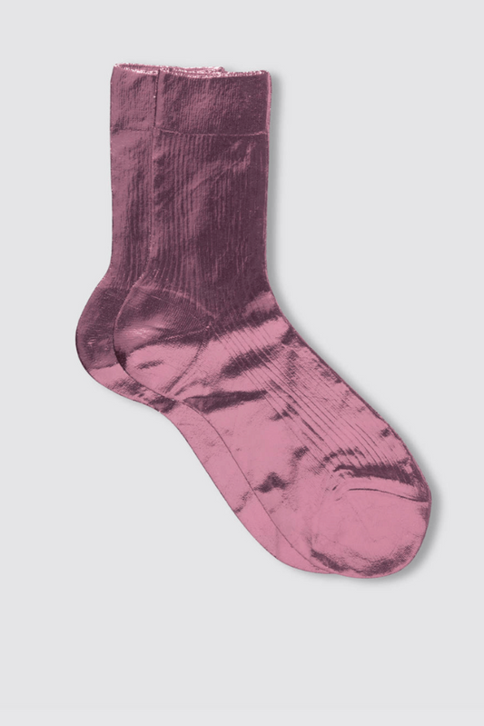 Maria La Rosa One Ribbed Laminated Sock Collection - Bordeaux Socks Maria La Rosa