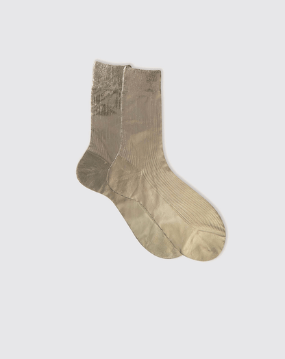 Maria La Rosa One Ribbed Laminated Sock Collection Socks Maria La Rosa Bosco