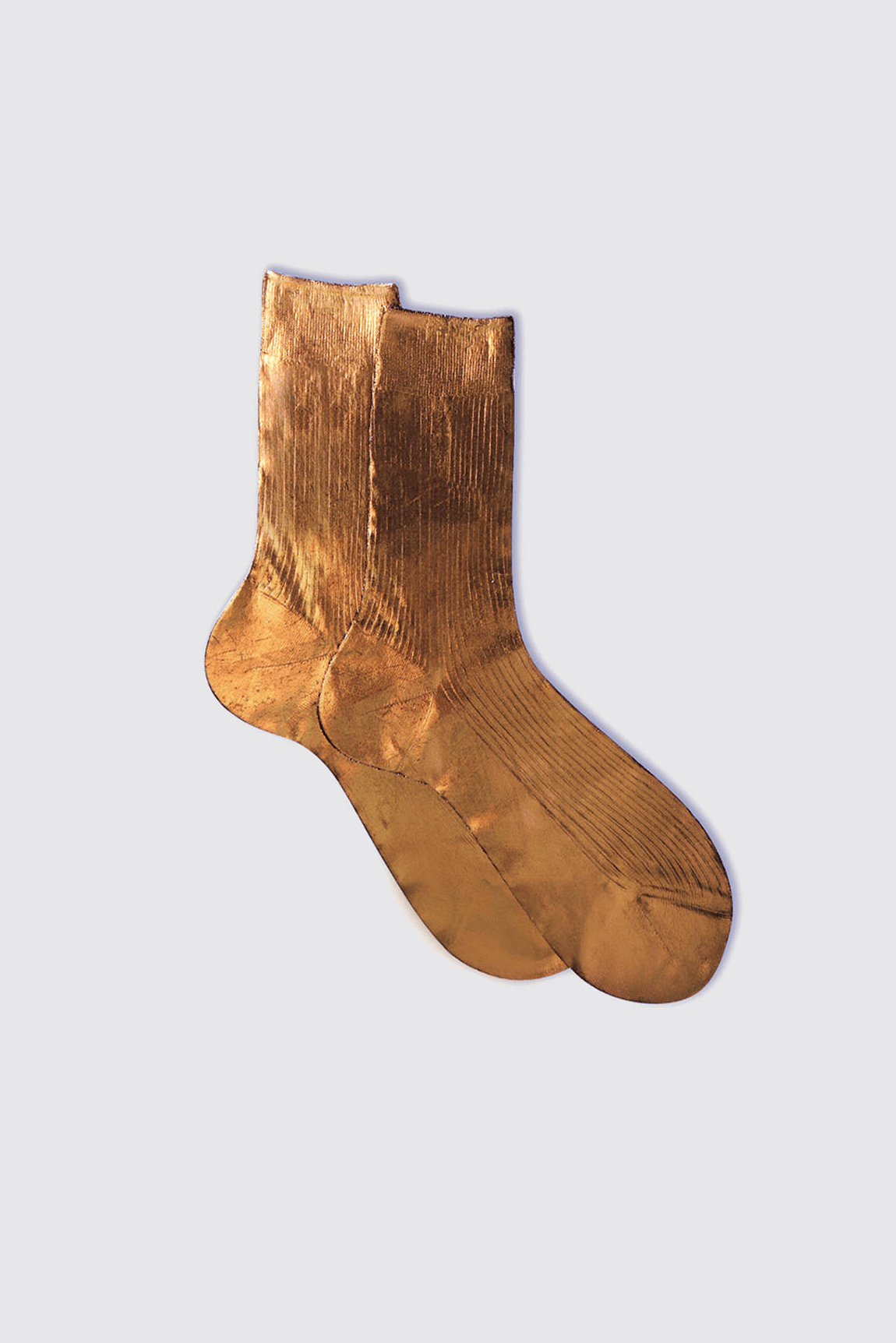 Maria La Rosa One Ribbed Laminated Sock Collection Socks Maria La Rosa Brown