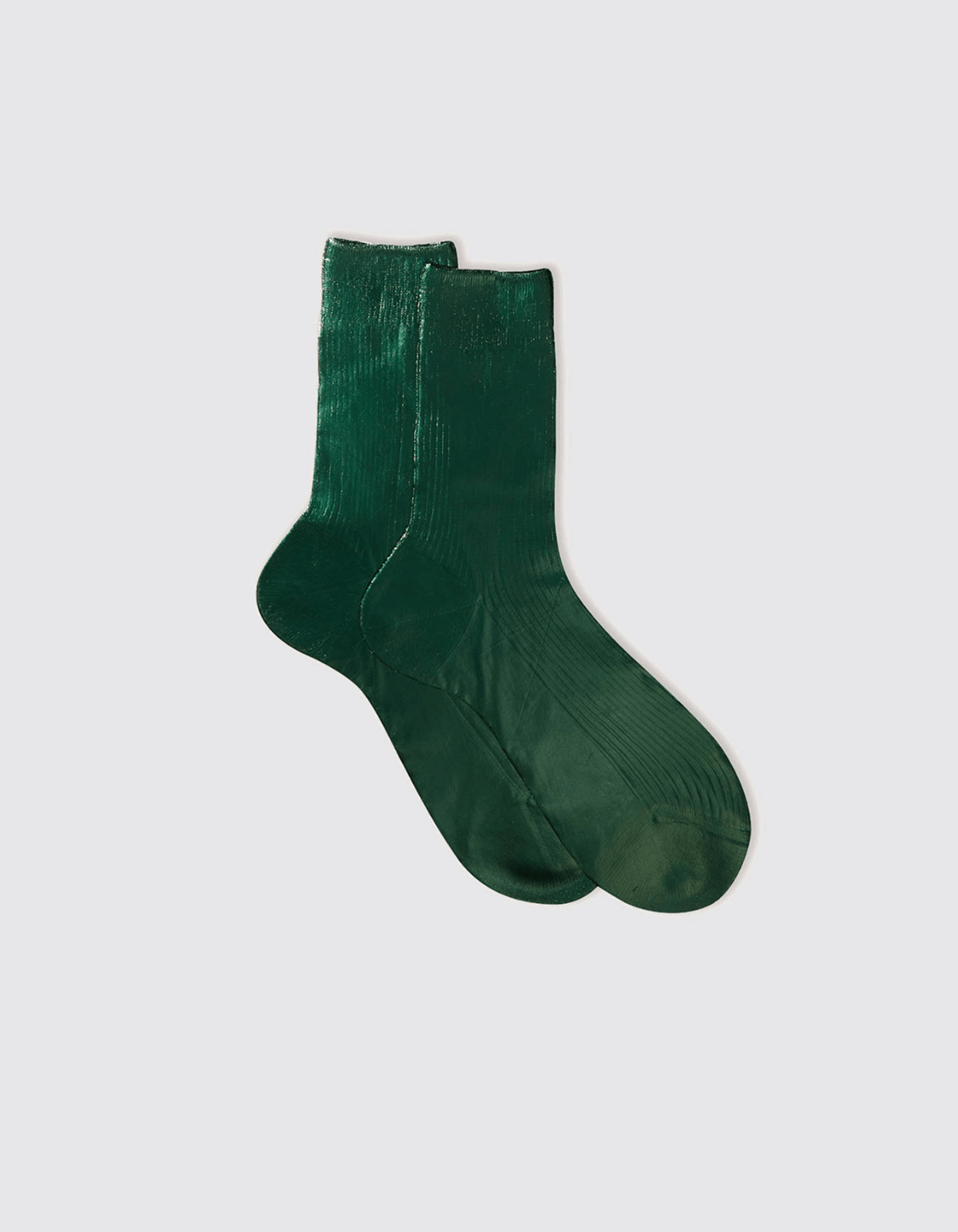 Maria La Rosa One Ribbed Laminated Sock Collection Socks Maria La Rosa Forest Green