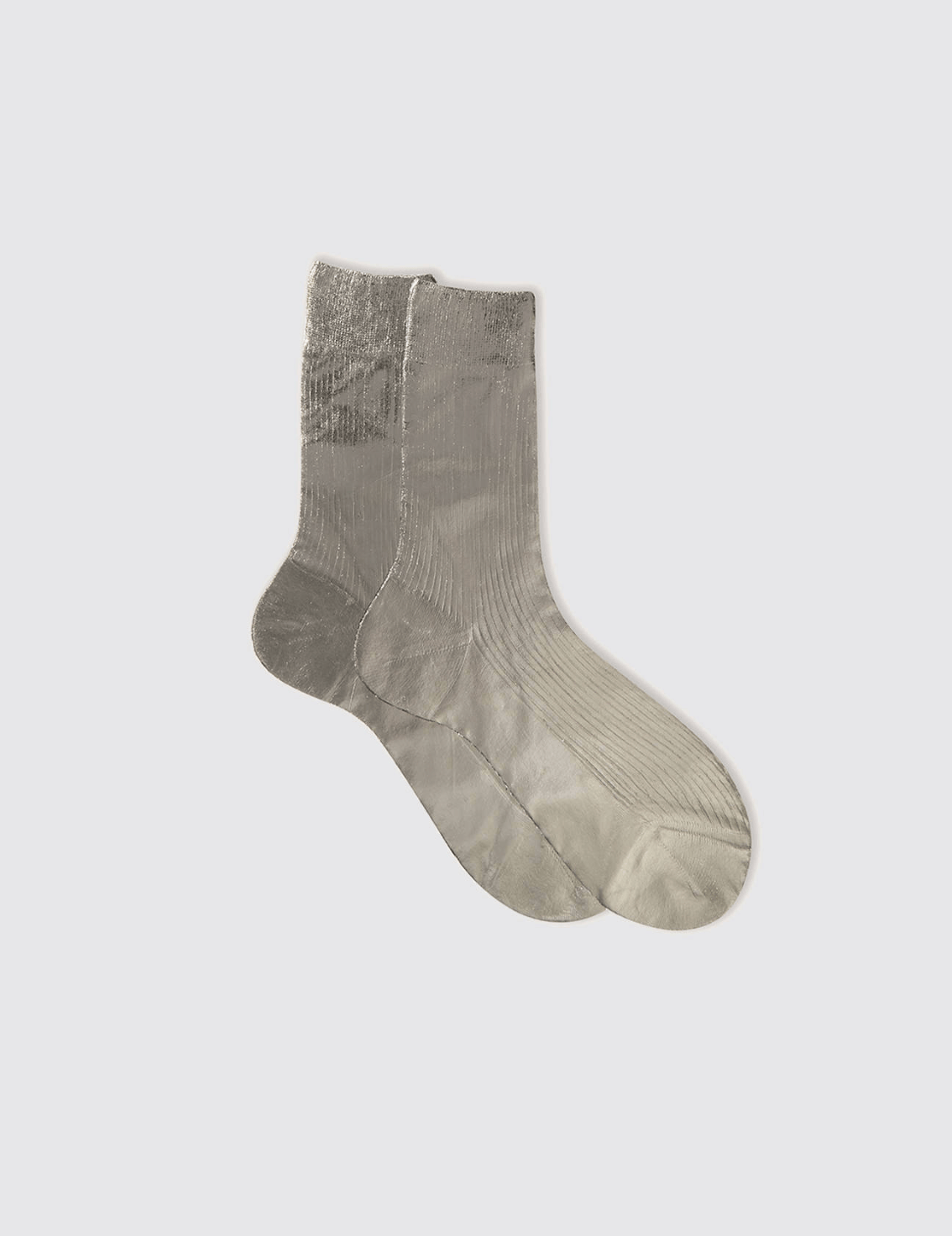 Maria La Rosa One Ribbed Laminated Sock Collection Socks Maria La Rosa Grey