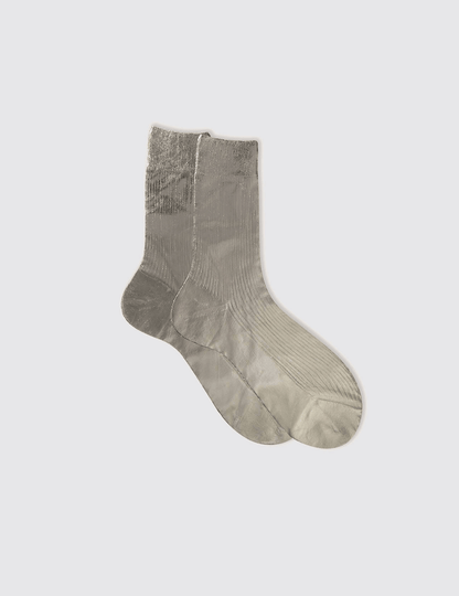 Maria La Rosa One Ribbed Laminated Sock Collection Socks Maria La Rosa Grey