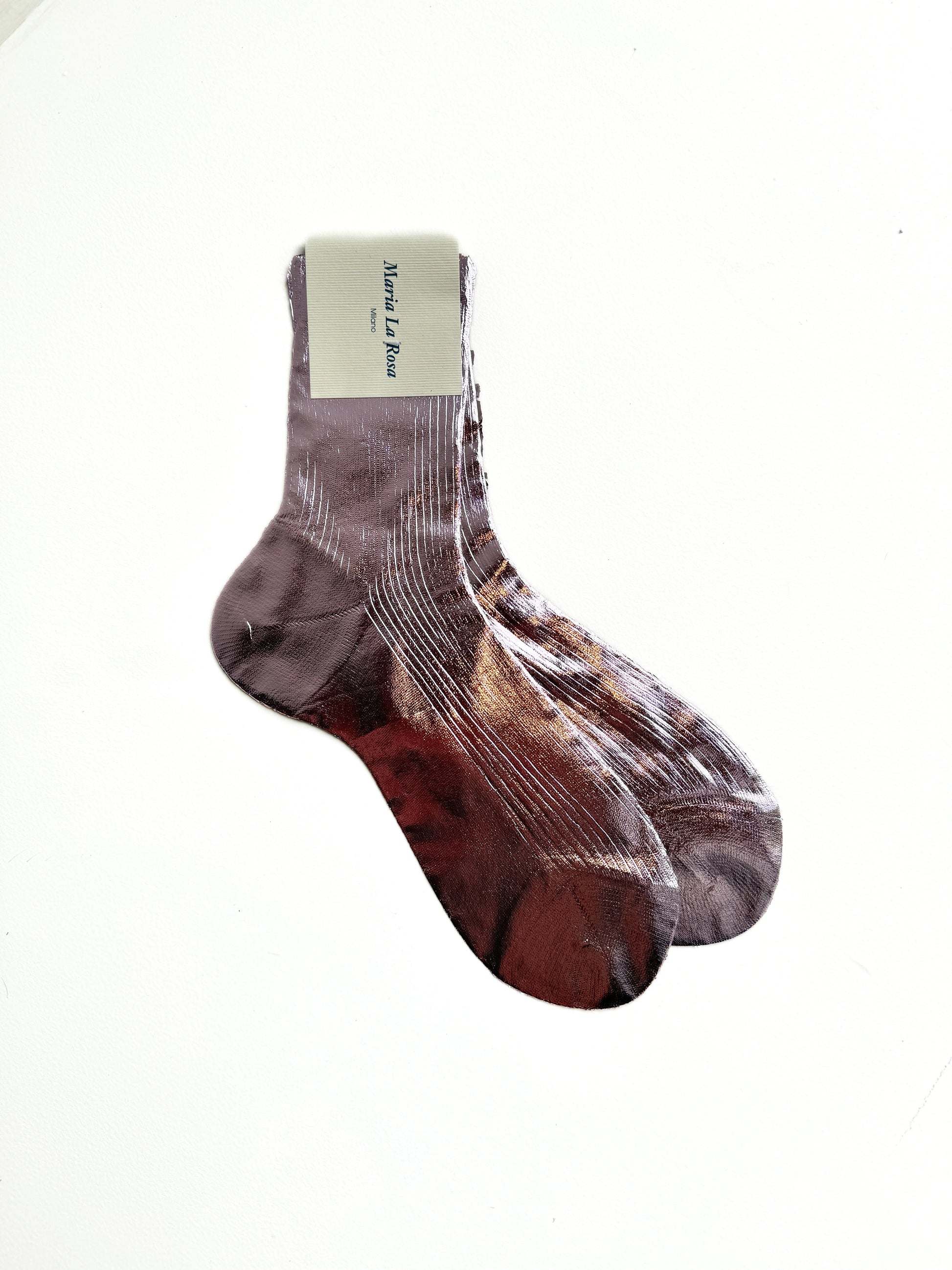 Maria La Rosa One Ribbed Laminated Sock Socks Maria La Rosa Lilac  