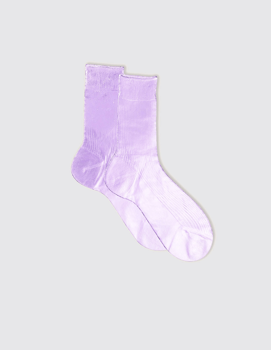 Maria La Rosa One Ribbed Laminated Sock Collection Socks Maria La Rosa Lilac