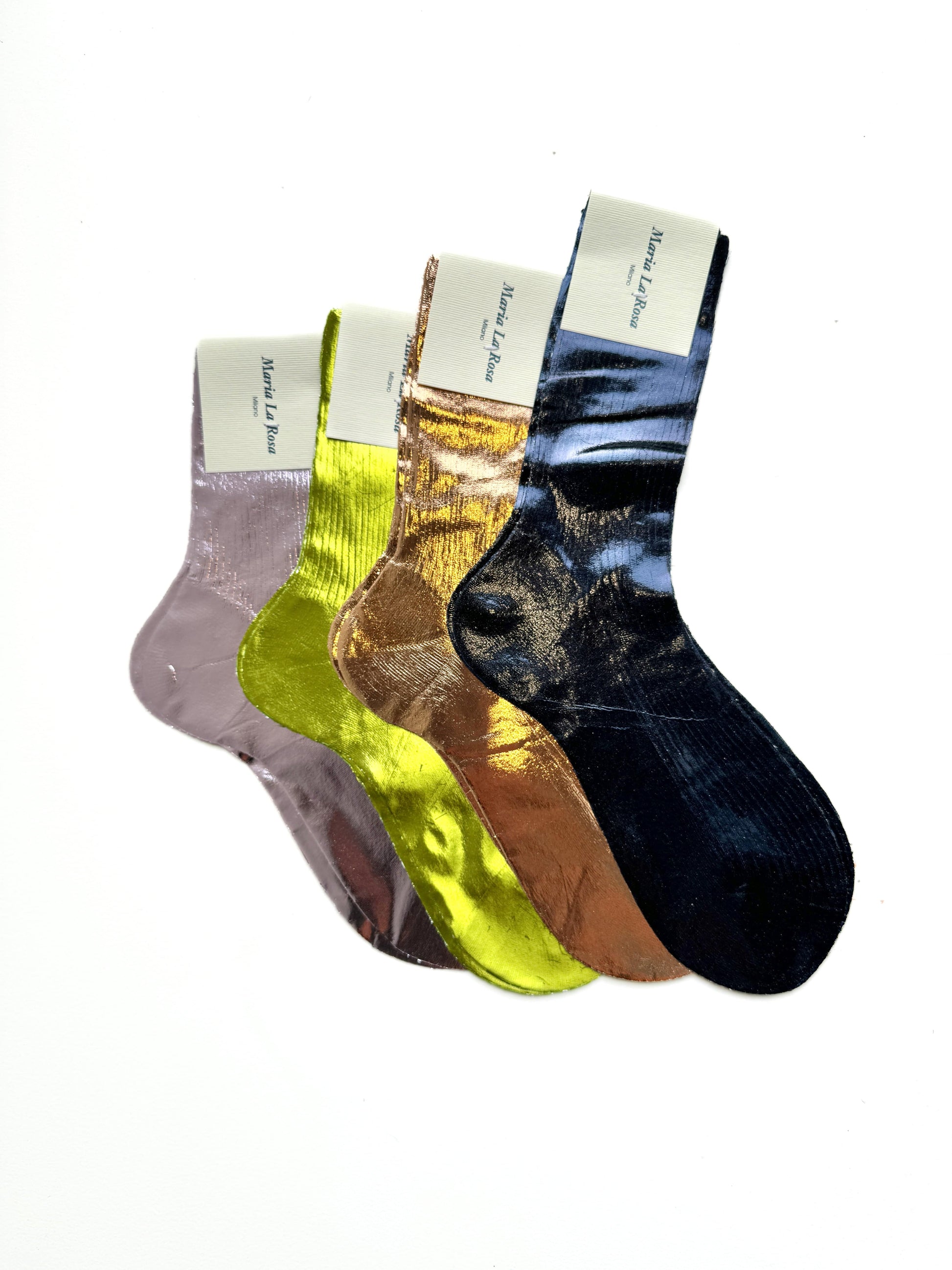 Maria La Rosa One Ribbed Laminated Sock Socks Maria La Rosa   